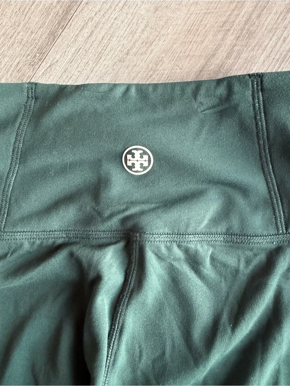 Tory Burch Sport High-Rise Weightless Color Block Leggings Green/Yellow Size M